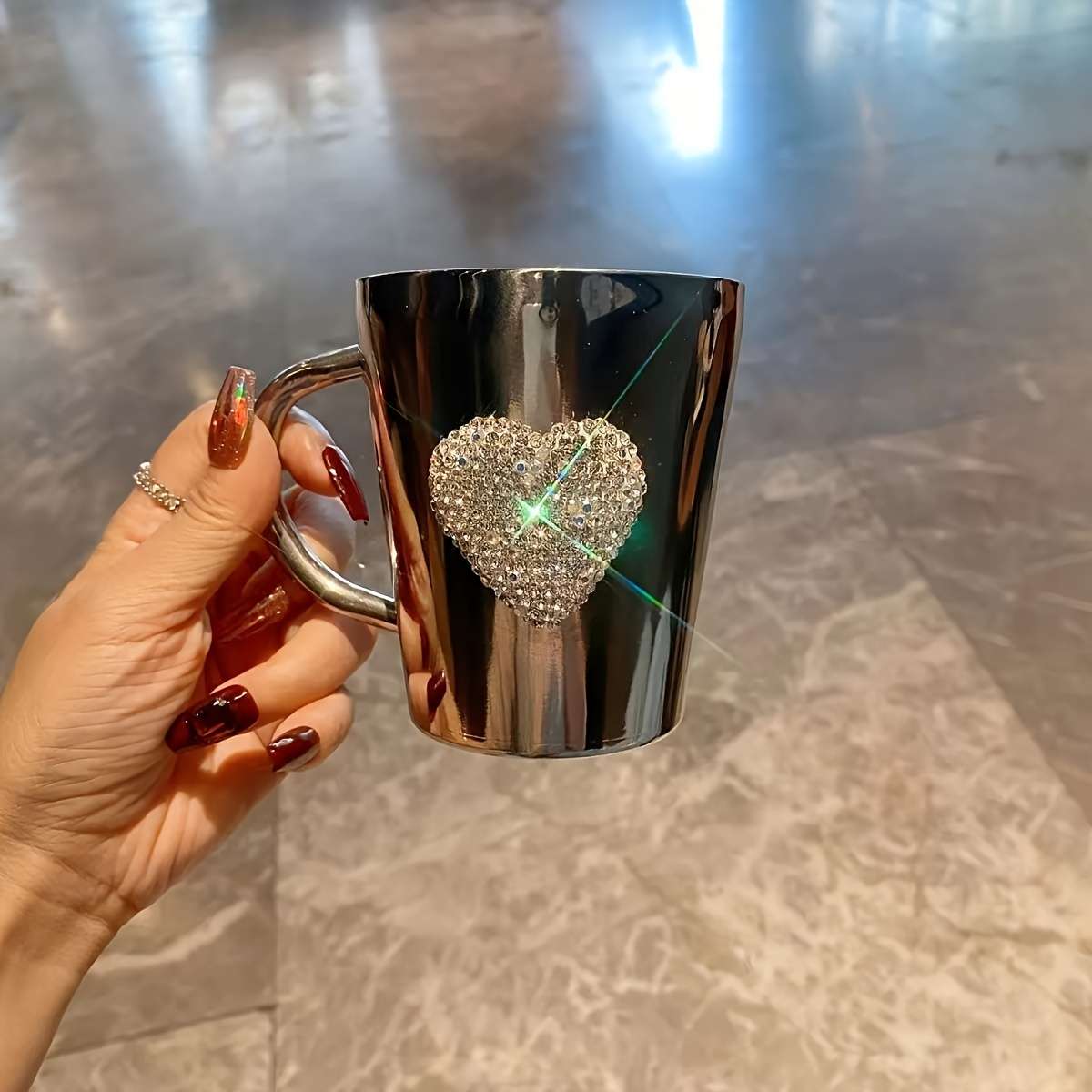 Water Cup Color White Rhinestone