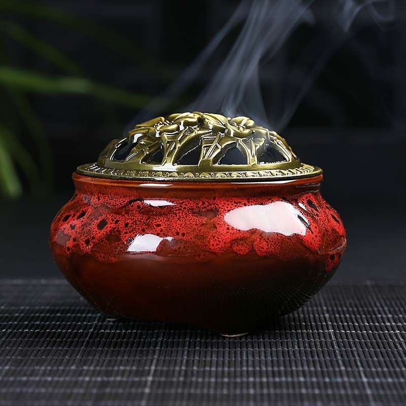 Incense Burner Style  Kiln Turns Blue