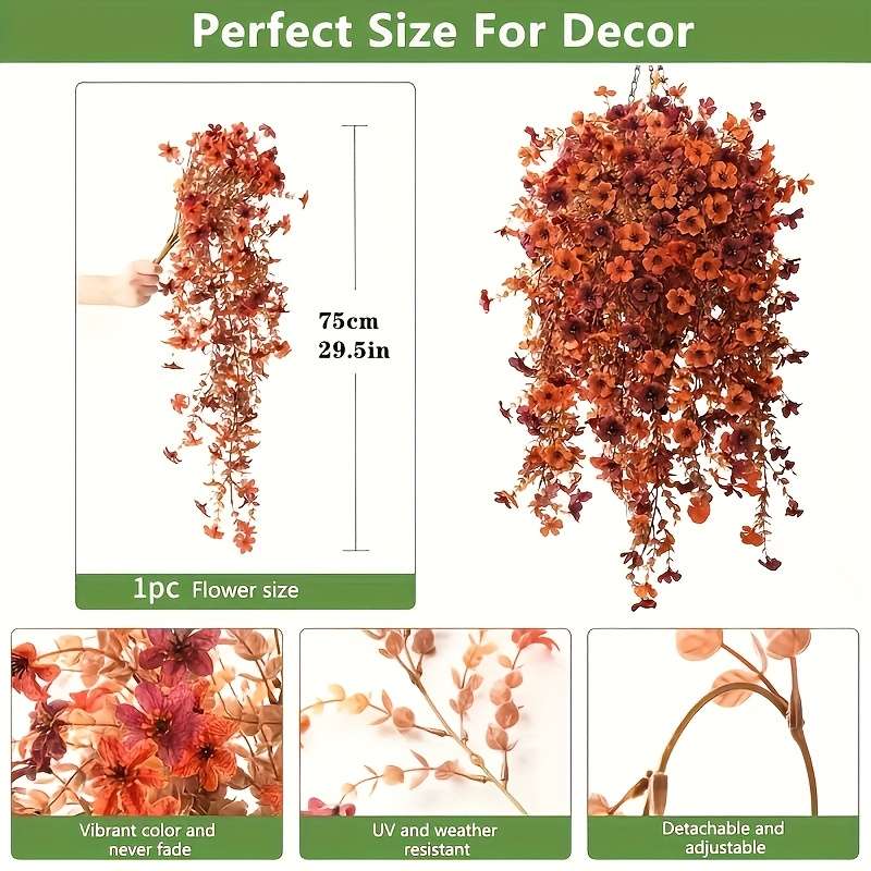 Simulated Flower Color Yellow Orange 2Pcs