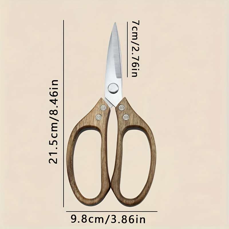 Scissors Material Stainless Steel 3Cr13Acacia Wood Quantity1