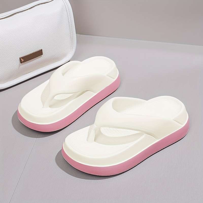 Ladies Summer Flip Flops White Uk 7.5-8