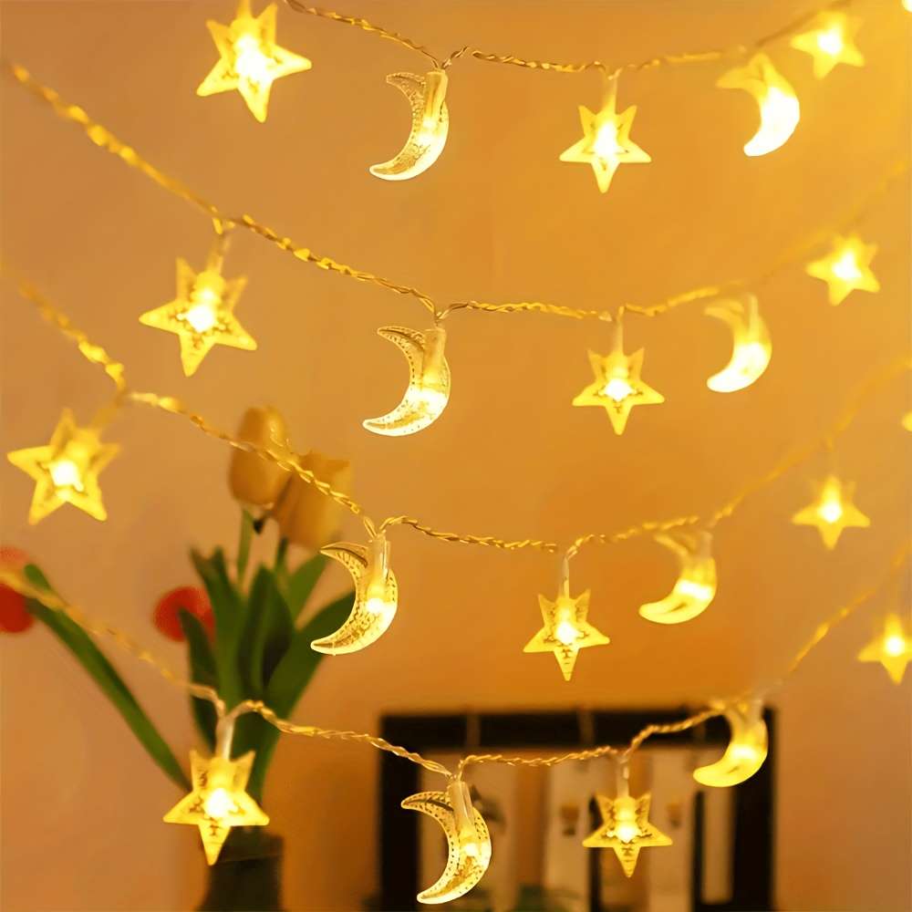 Reliable Sturdy Material Pink Moon Warm Star String For Wedding Party 59Inch