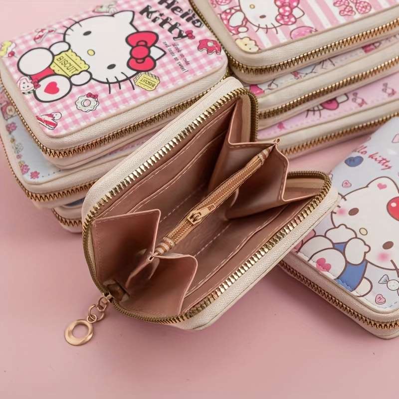 1pc Authorized Sanrio Hello Kitty Print Short WalletSecure Key Card OrganizerStylish Coin P