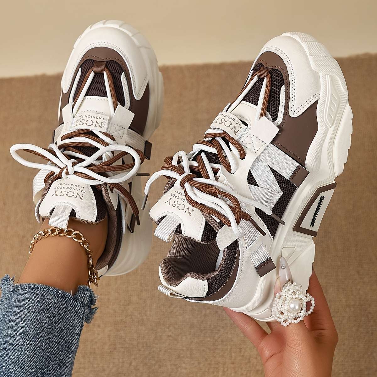 Women S Sneakers Color Dark Brown Sizeuk 3.5