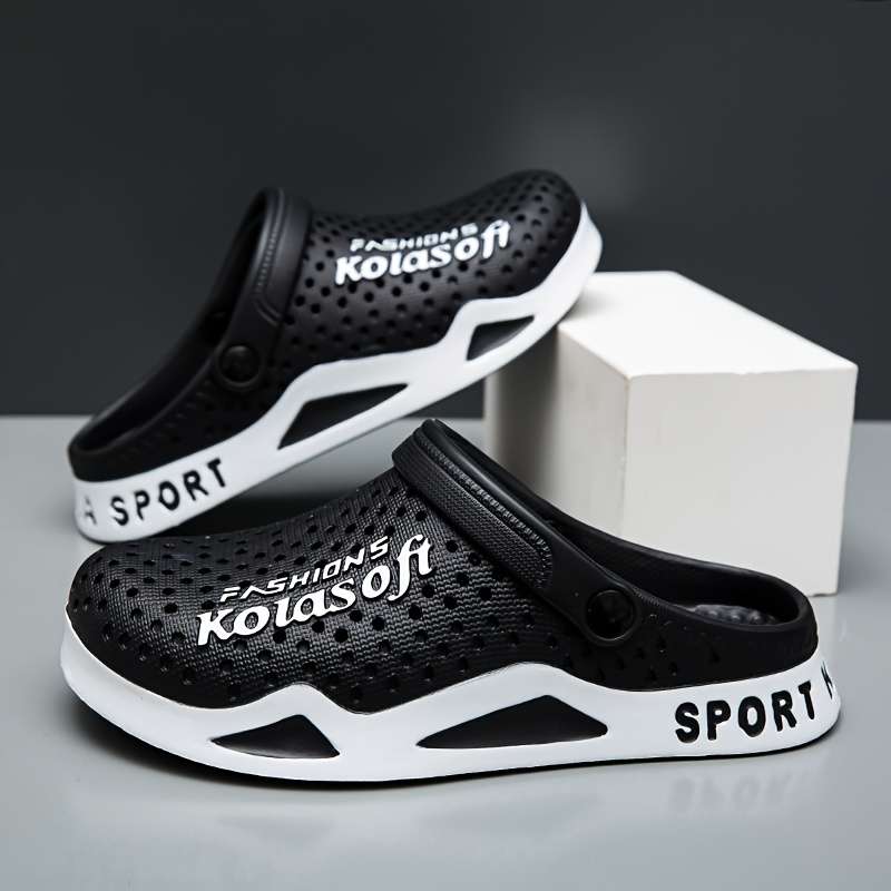 Men Slippers Summer Style Black Size Uk 7