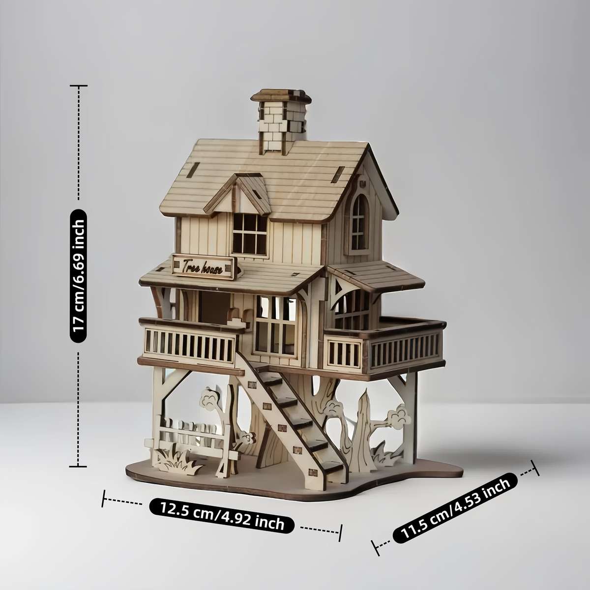 3D Building Model Puzzle Set Items Wooden House