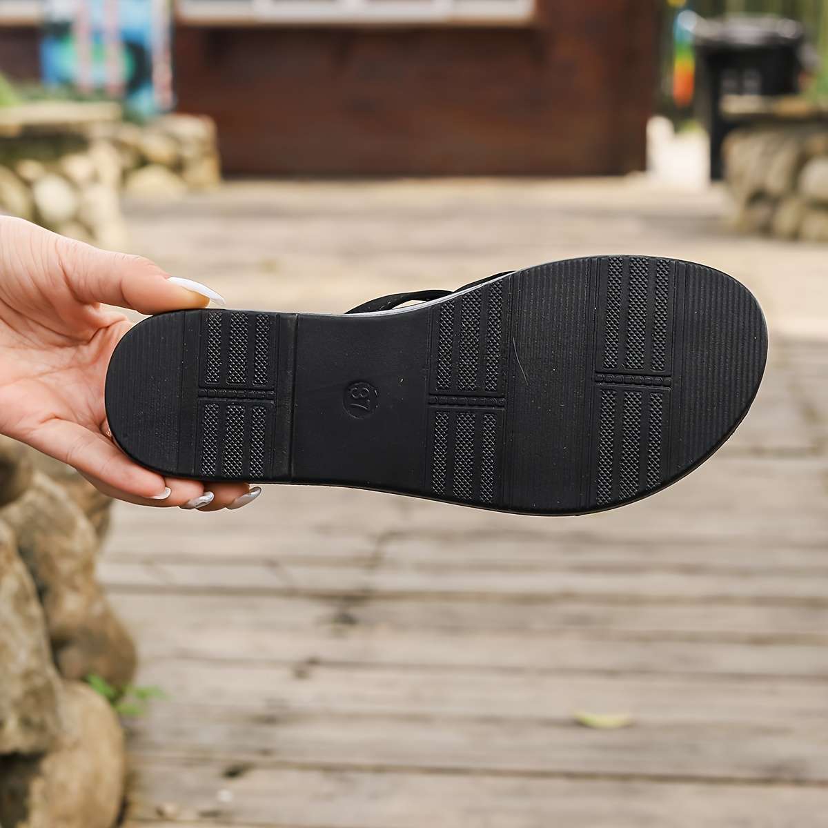 Ladies Summer Flip Flops Black Uk 7.5