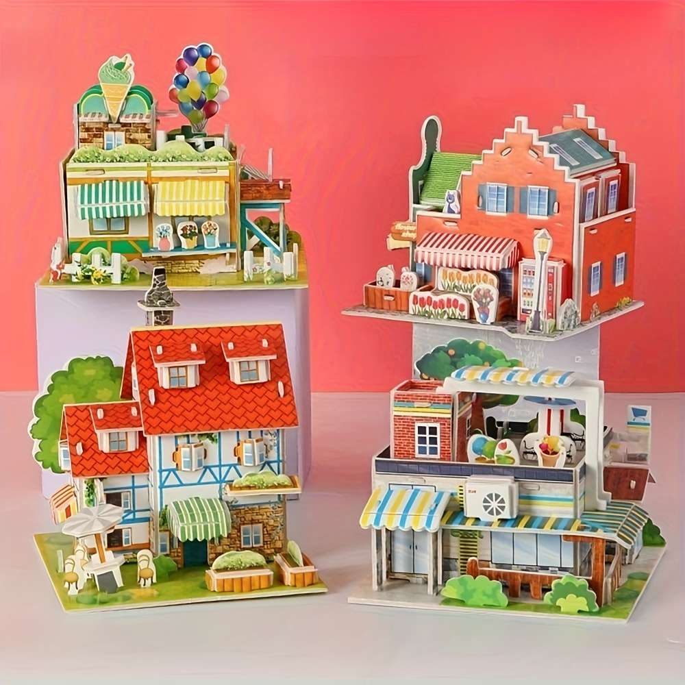 Building Toy Architectural Model Toy Set Style 4Pcs Set  Style B