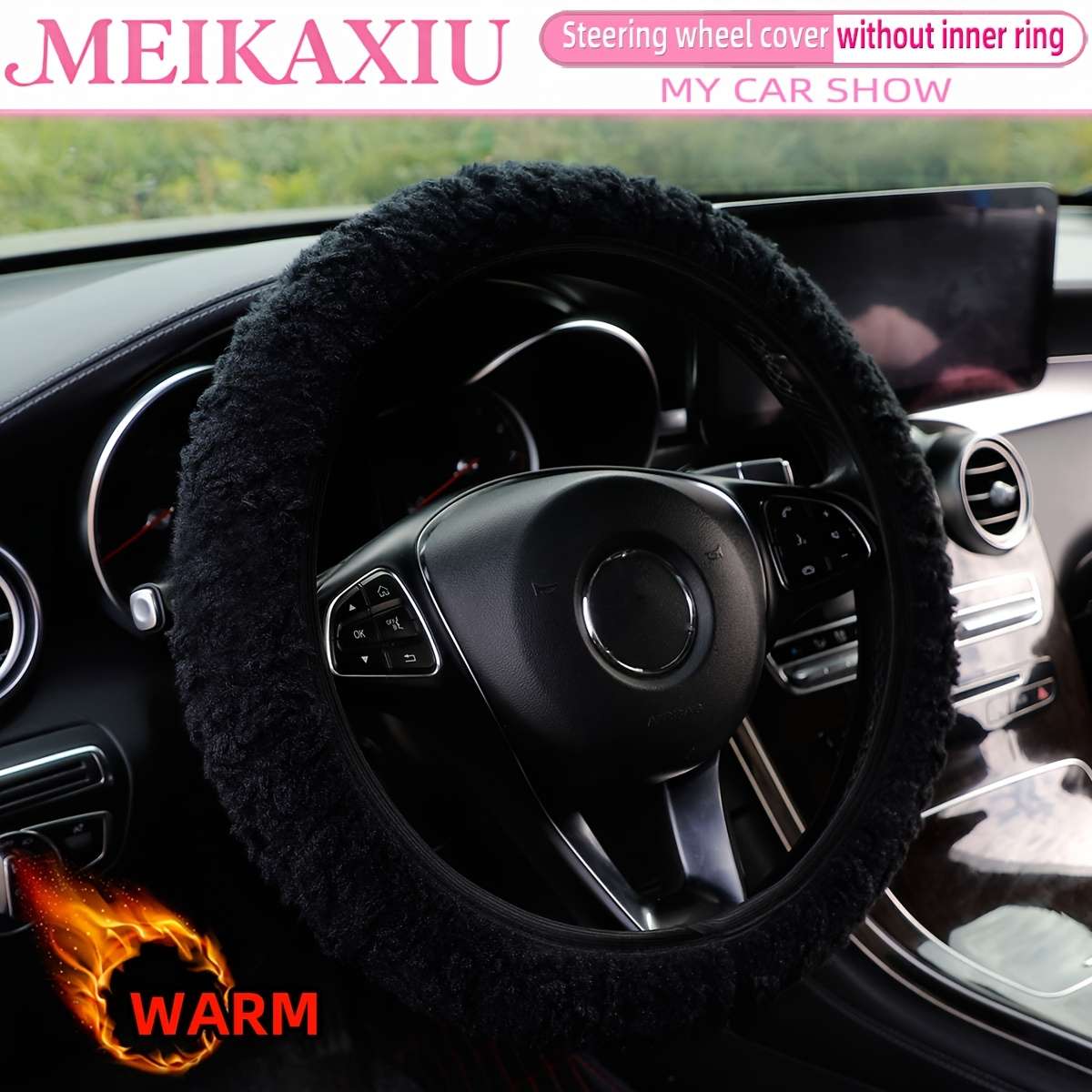 Car Steering Wheel Cover Black