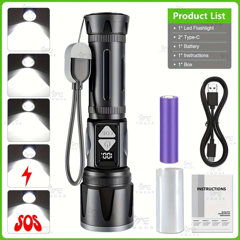 Compact 1Pc Ultra Bright Mode Zoomable Flashlight Portable Professional