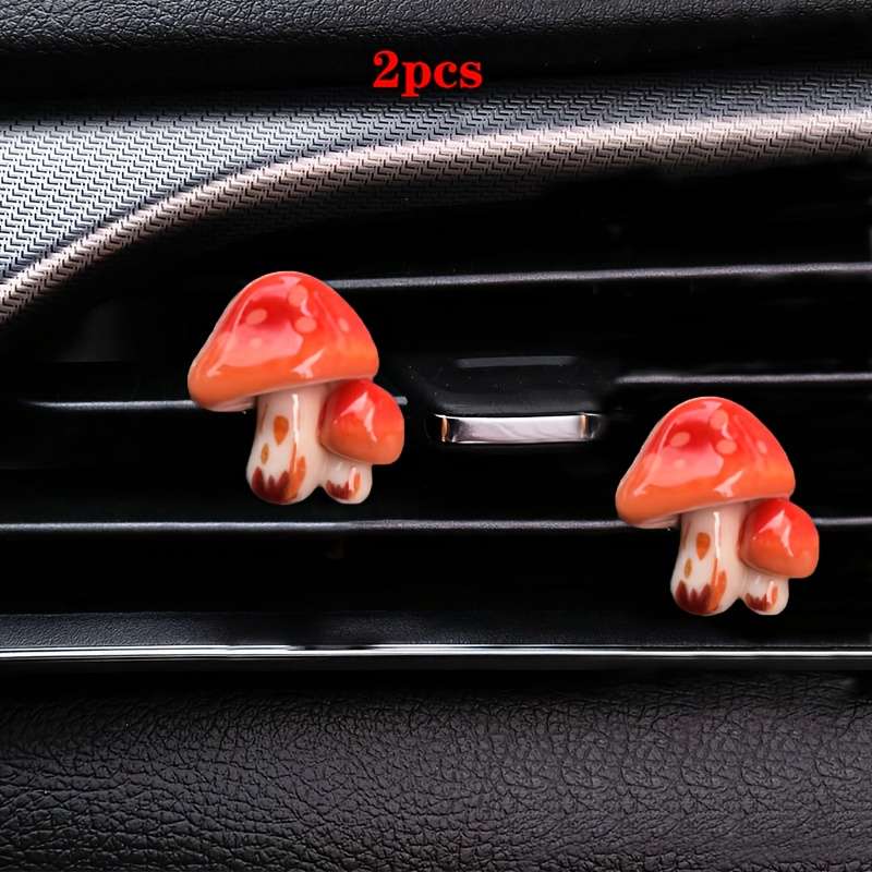Car Interior Decor Style Double Mushroom 2Pcs