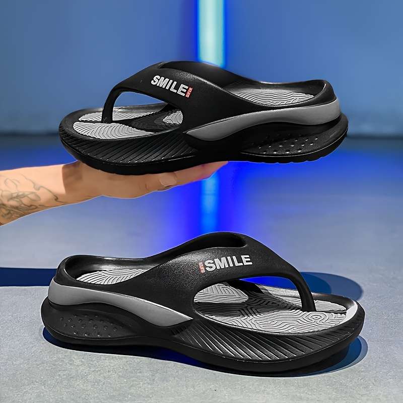 Men Slippers Summer Style Black Size Uk 4.5 To 5