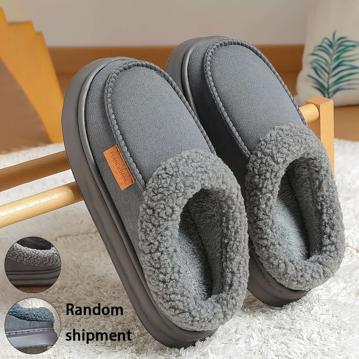Cotton Slippers Color Grey Sizeuk 6.5-7