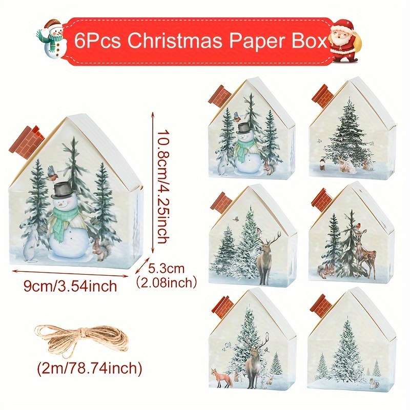 Christmas Gift Boxes Model 6Pcs White