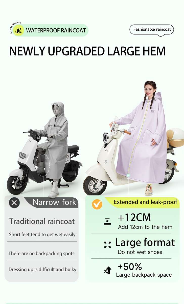 Raincoat Light Purple Size Asian M