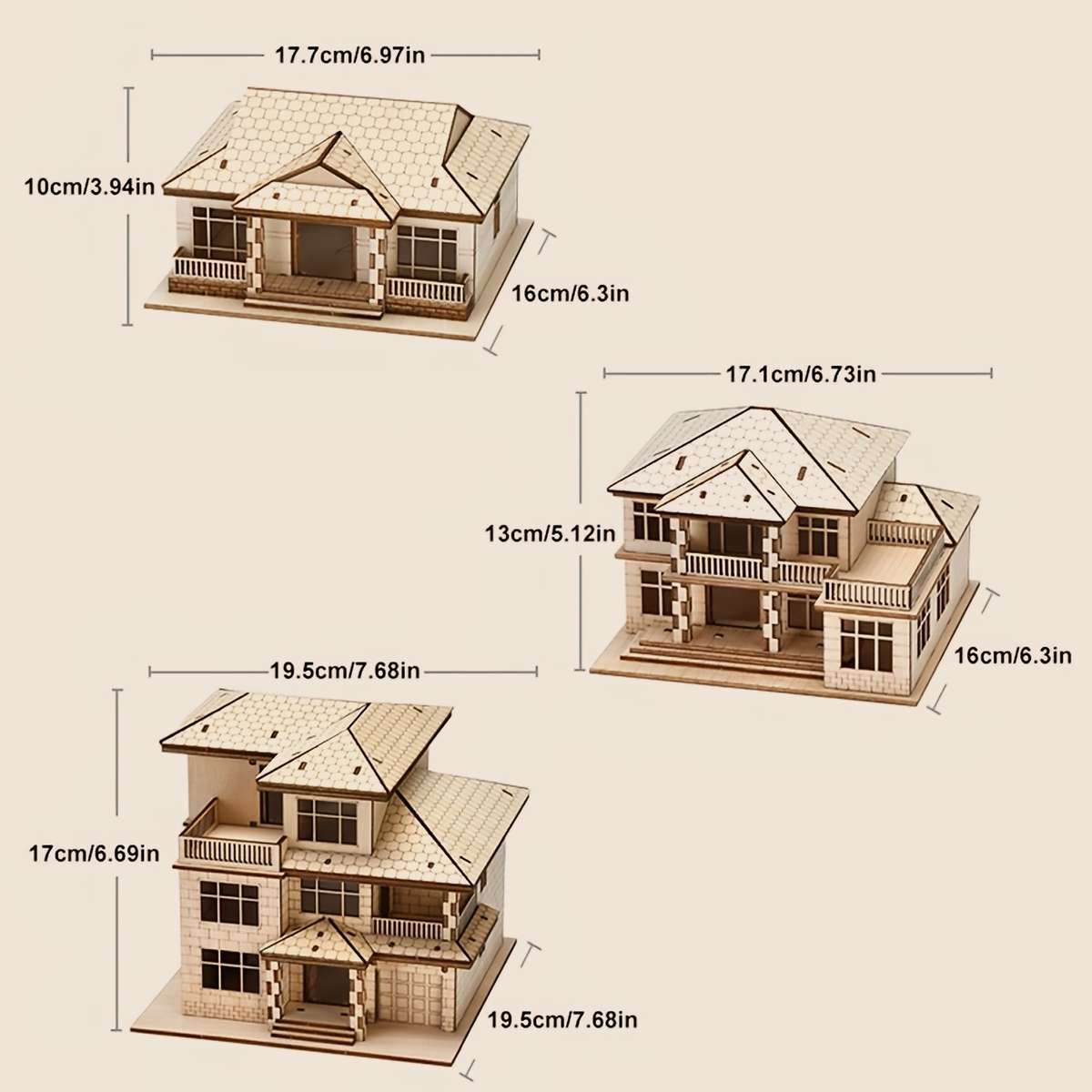 Building Toy Architectural Model Toy Set Model Three Story Villa