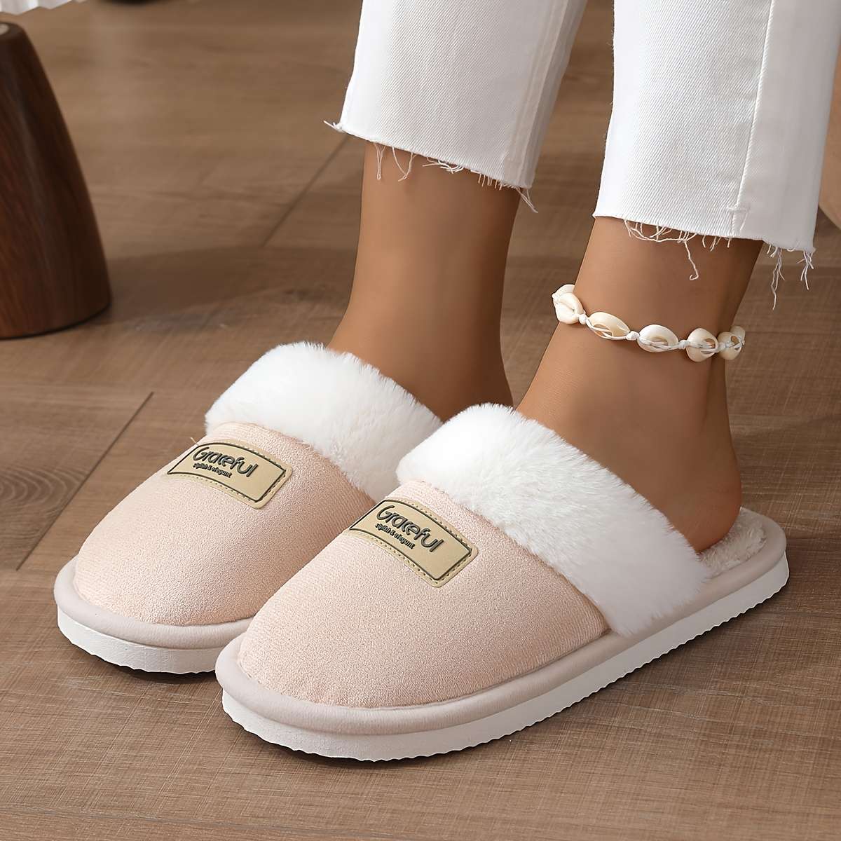 Cotton Slippers Color Grey Sizeuk 6.5-7
