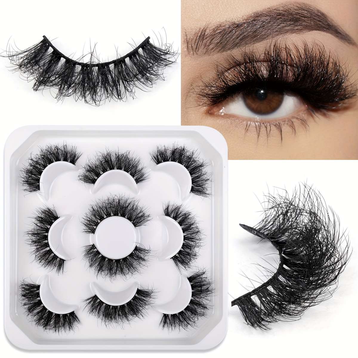 5 Pairs Natural Volume Cluster Lashes Quantity Elht 5d X8