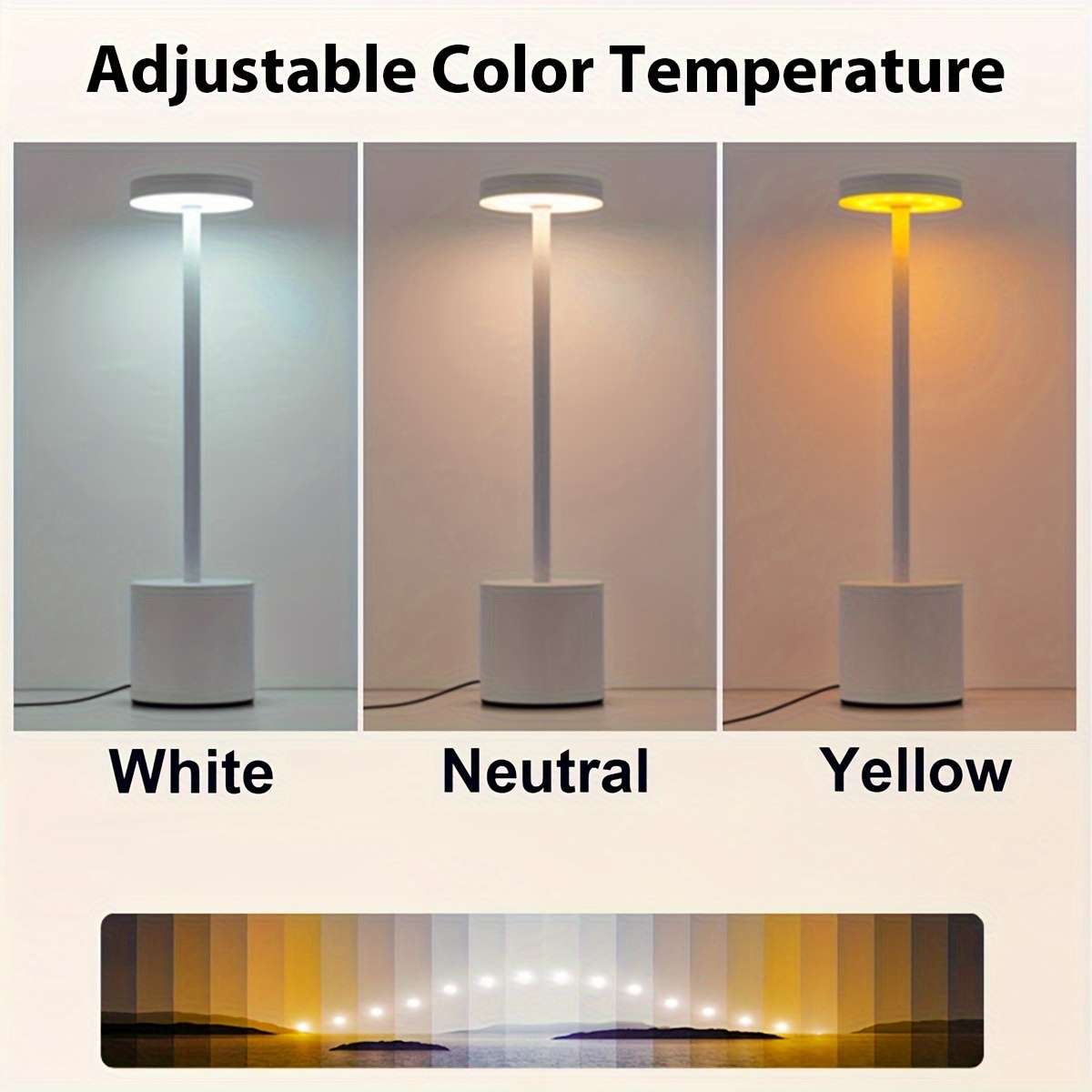Desk Lamp Color 2Pcs  White