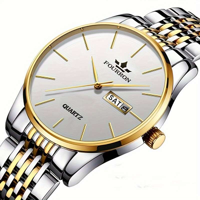 High End Luxury Stainless Fourron Men Luxury Stainless Steel Quartz