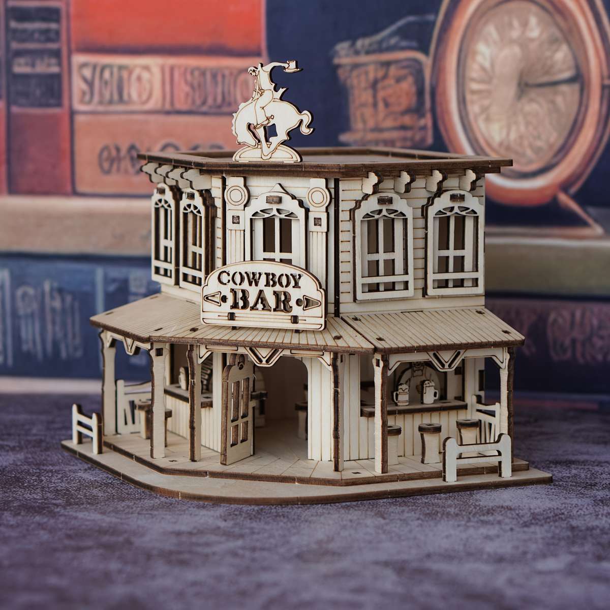 3D Building Model Puzzle Set Items Cowboy Bar