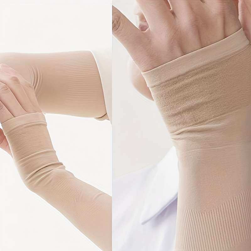 Sunscreen Sleeves Color Natural Beige Style A Quantity 3 Pairs
