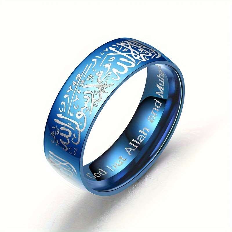 Classic Fashion Polished Stackable Ring Color Blue Size 7