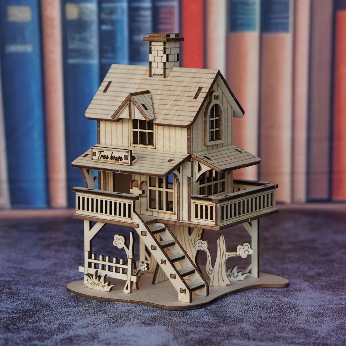 3D Building Model Puzzle Set Items Wooden House