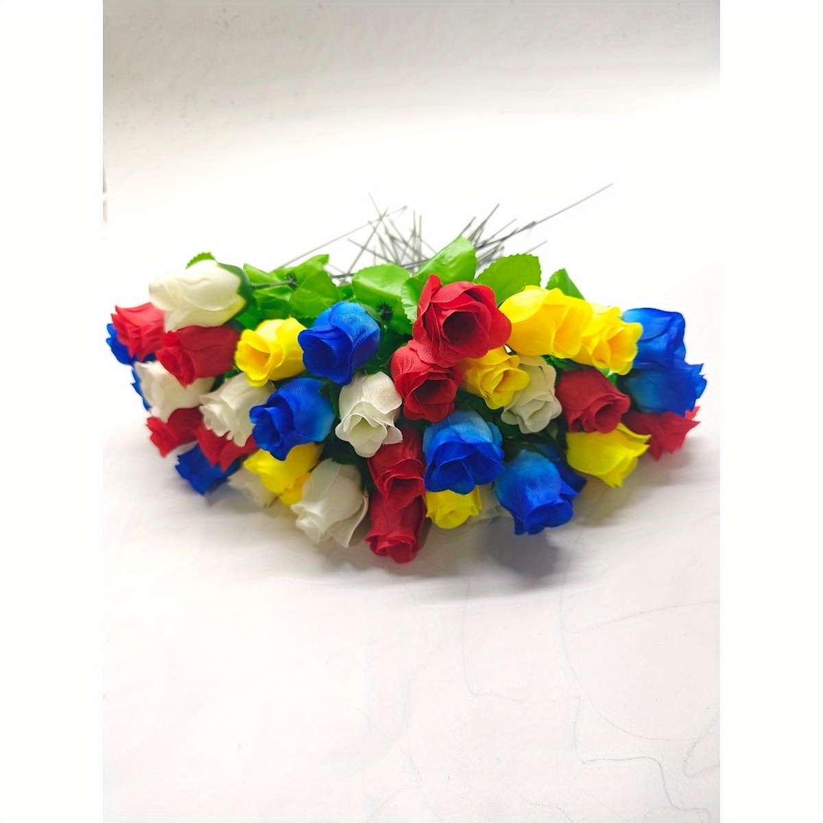 Simulated Flower Color 32Pcs 8 Red 8 White 8 Yellow And 8 Blue