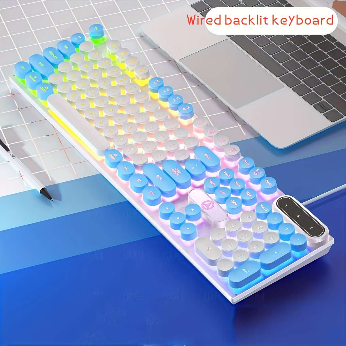 keyboard color White Blue