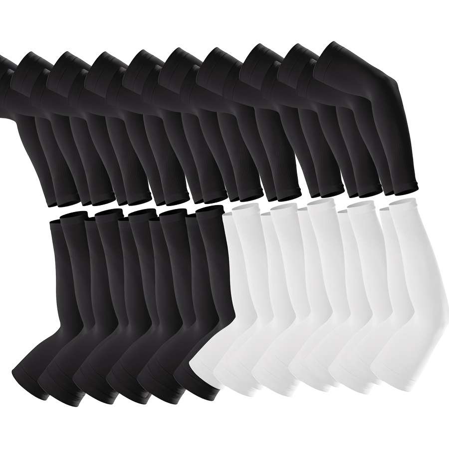 Sunscreen Sleeves Color 15 Pairs Black 5 White
