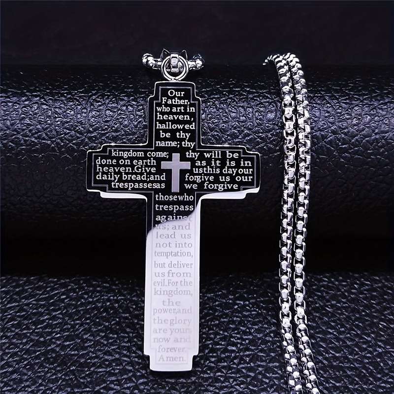 Plated Christian Scripture Cross Pendant Gold