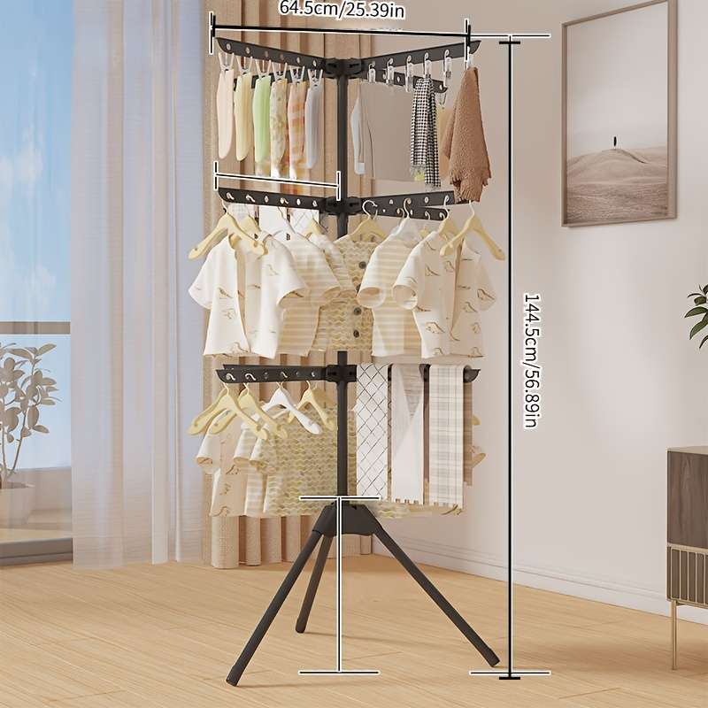 Clothes Rack Grey Model 3 LayersHeight 144.5Cm56.89''