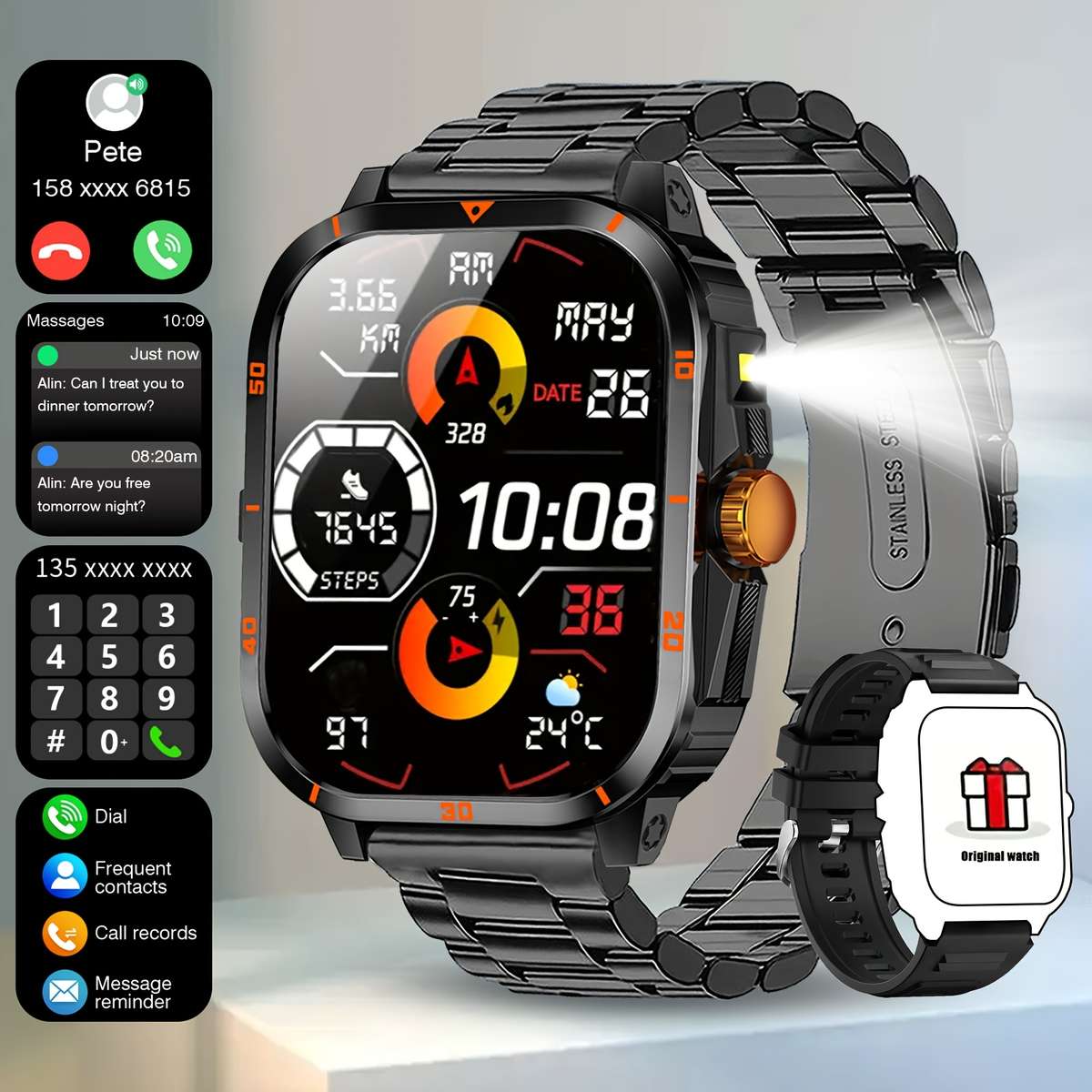 Zacharyer Smartwatch For With Wireless For Iphone Android Music Player