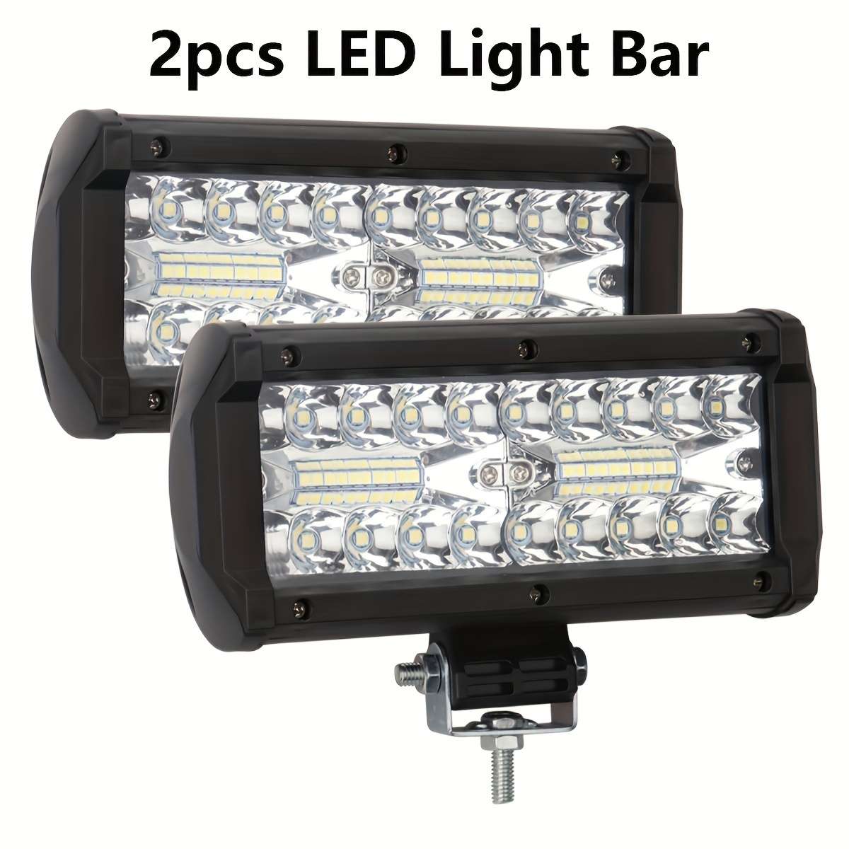 2pcs 7-Inch LED Light Bars 24000LM 40-SMD Universal Driving Fog & Daytime Running L
