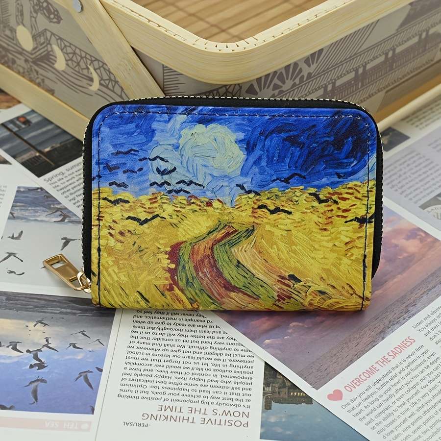 Vintage Chic Envelope Walletspacious Multi-Compartment Card Holder With Zipper Closure Dura
