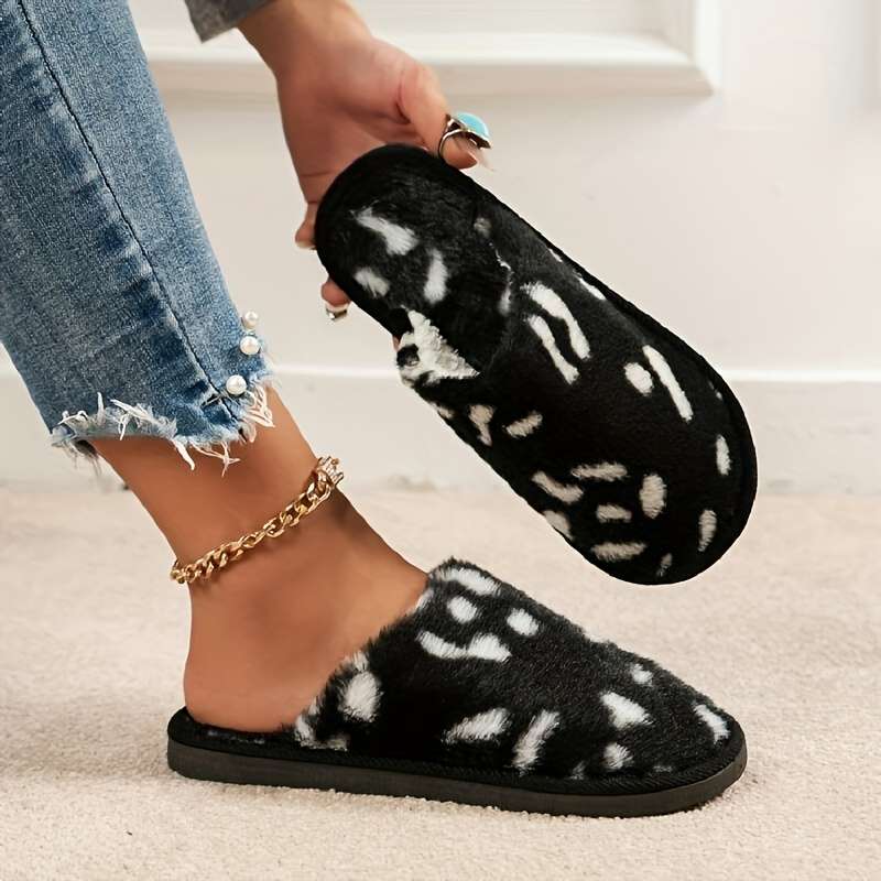 Cotton Slippers Color Black Sizeuk 6.5-7