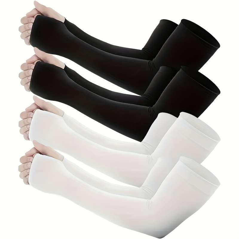 Sunscreen Sleeves Color 2 Pairs Black 2 Pairs White