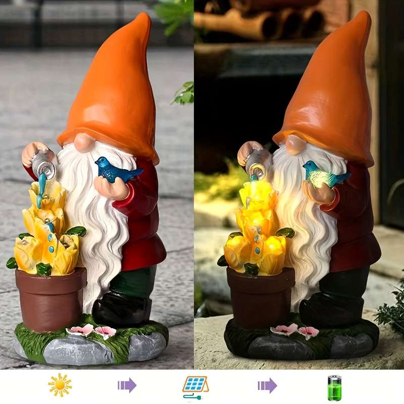 Plush Goblin Figurine With Magic Liquid Glowing Effects Resin Outdoor Tale