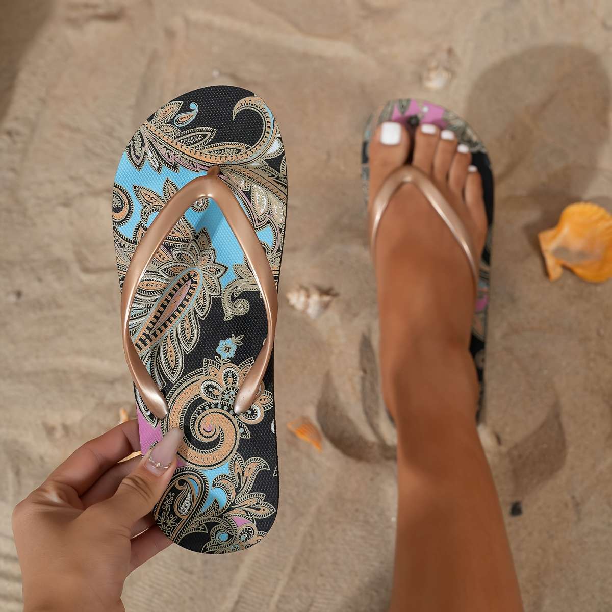 Ladies Summer Flip Flops Red Uk 7