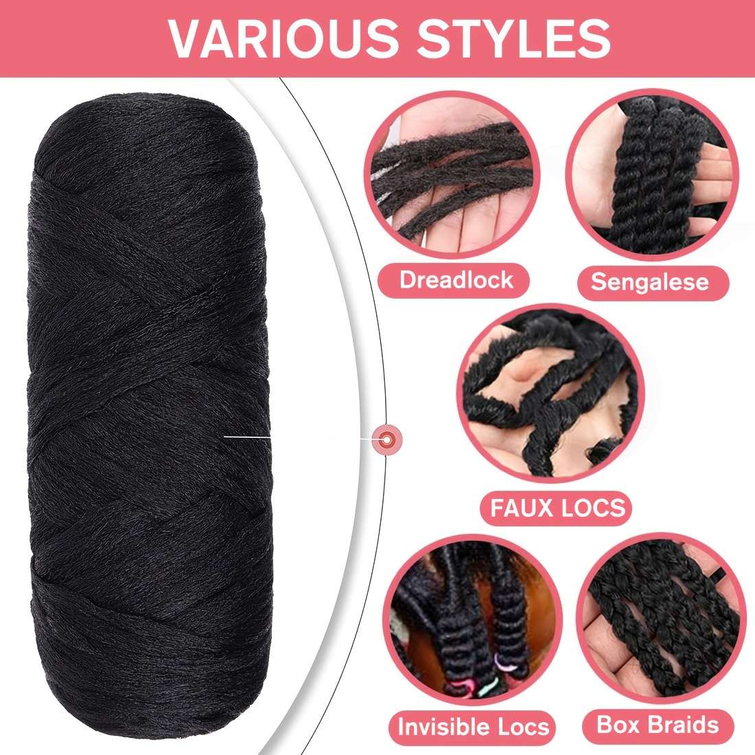 Hair Braiding Products Color 4Rollblack Hair Length20.32Cm