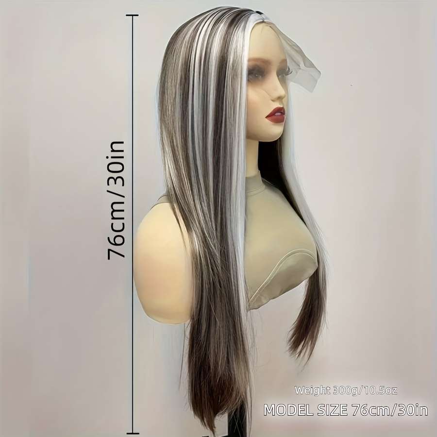 Gradientgrey Mens Wigs Hair Length 76.2Cm