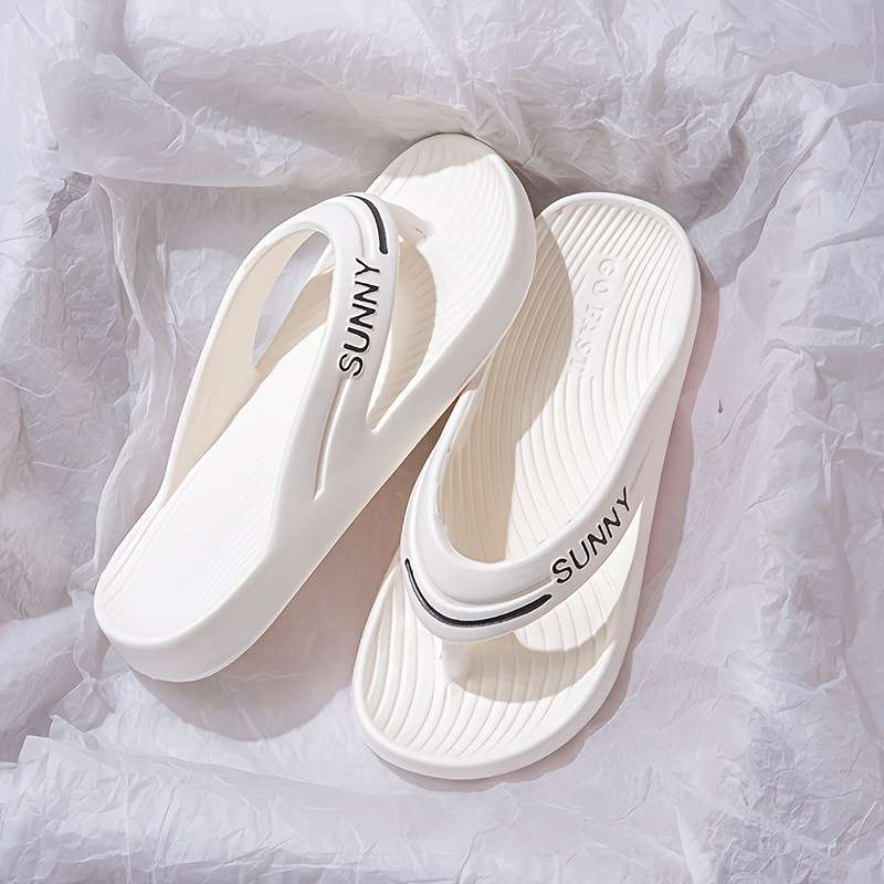 Ladies Summer Flip Flops White Uk 6.5-7
