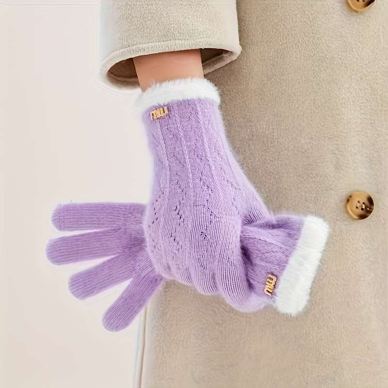 Modern Functional Fingerless Gloves For Women Autumn Winter Versatile Thickened