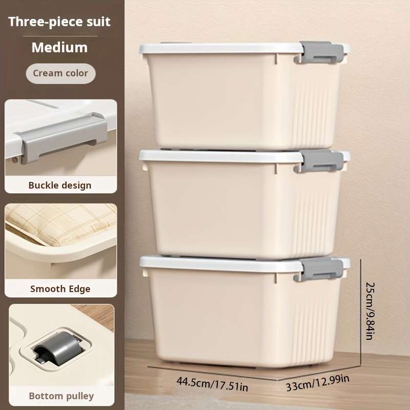 Storage And Organizationmodel 8862 Solid Color 28.5 X 20.5 X 15.7  3 Piece Set