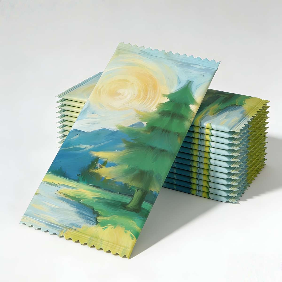 Wet Wipes Style Oil Painting Pattern Single Piece Of Wet Wipes Quantity14Pcs