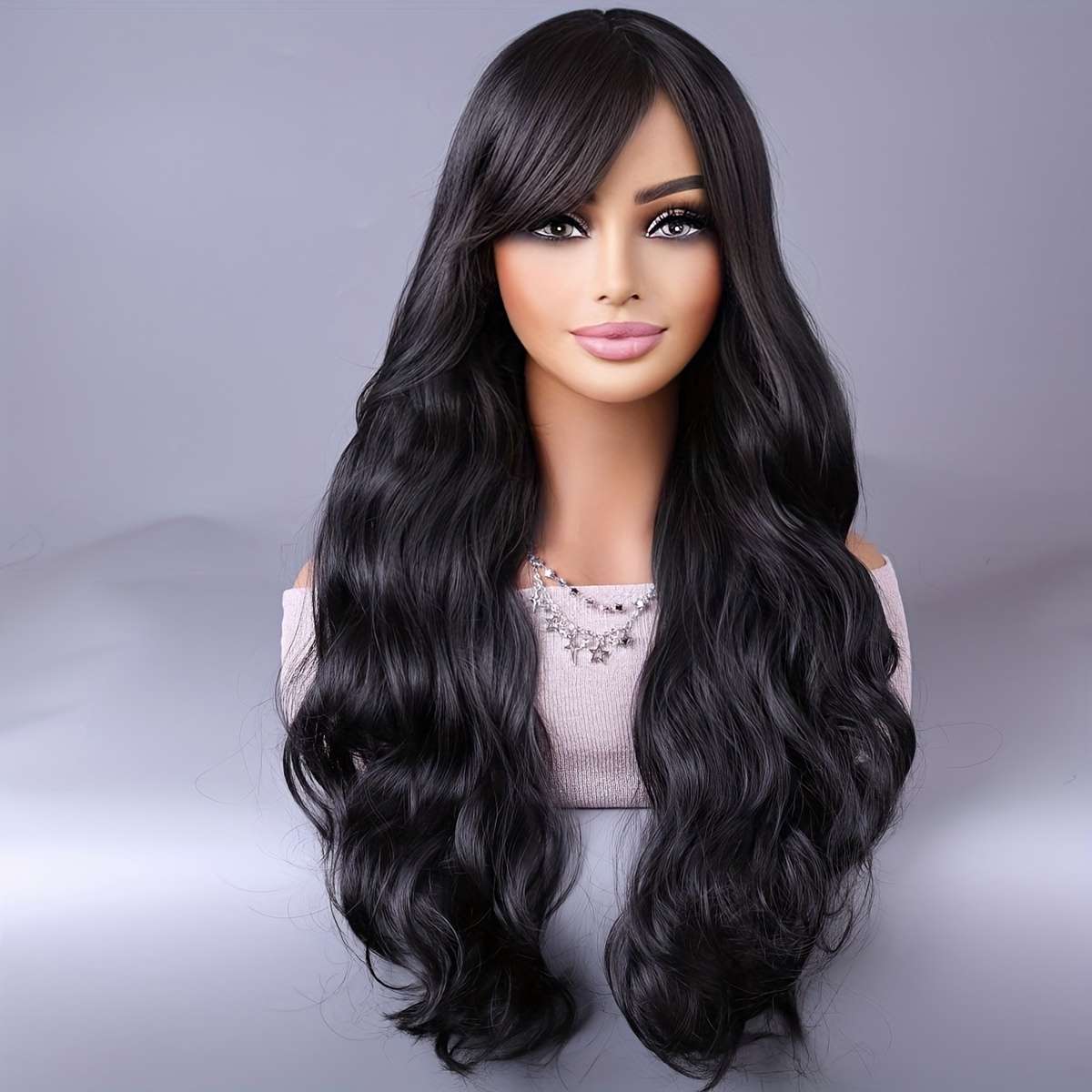 Women S Wigs Black Hair Length81.28Cm