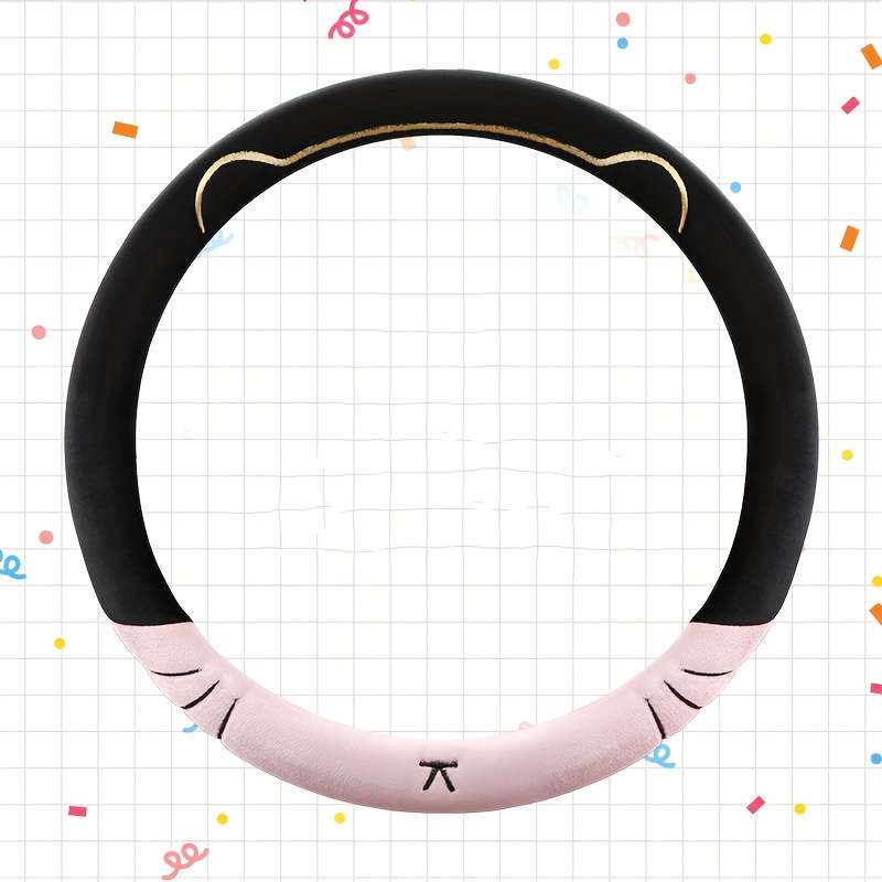 Car Steering Wheel Cover White Model D Type