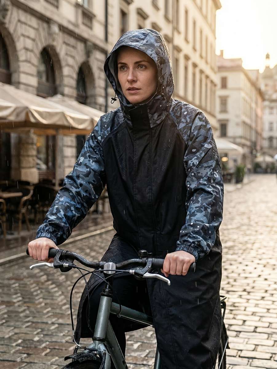 Raincoat Crackle Deep Sea Gray Size Uk L