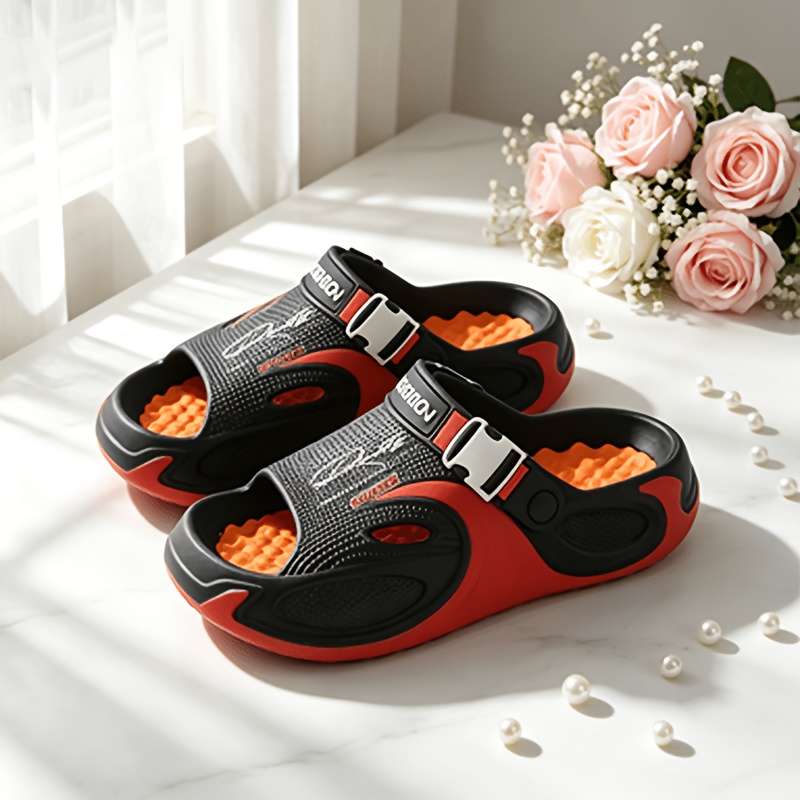 Sandals Color Black Orange Size Uk 8.5 9